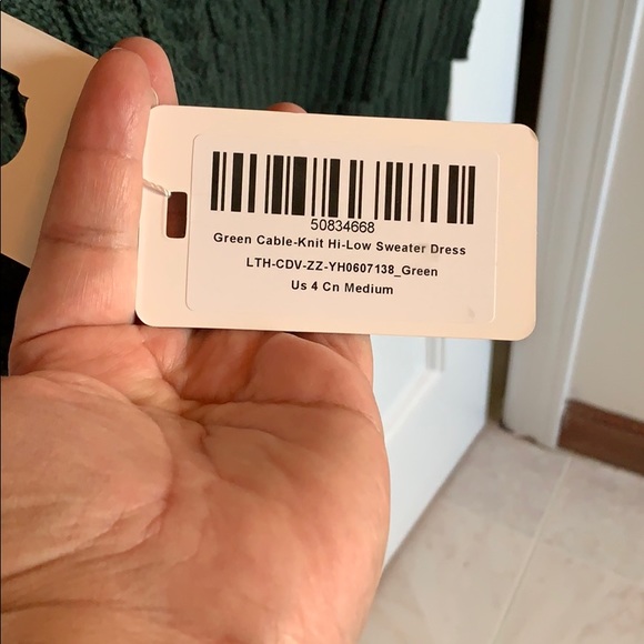 Green Cable Knit Sweater Dress, Size US 4, NWT! - Picture 5 of 8